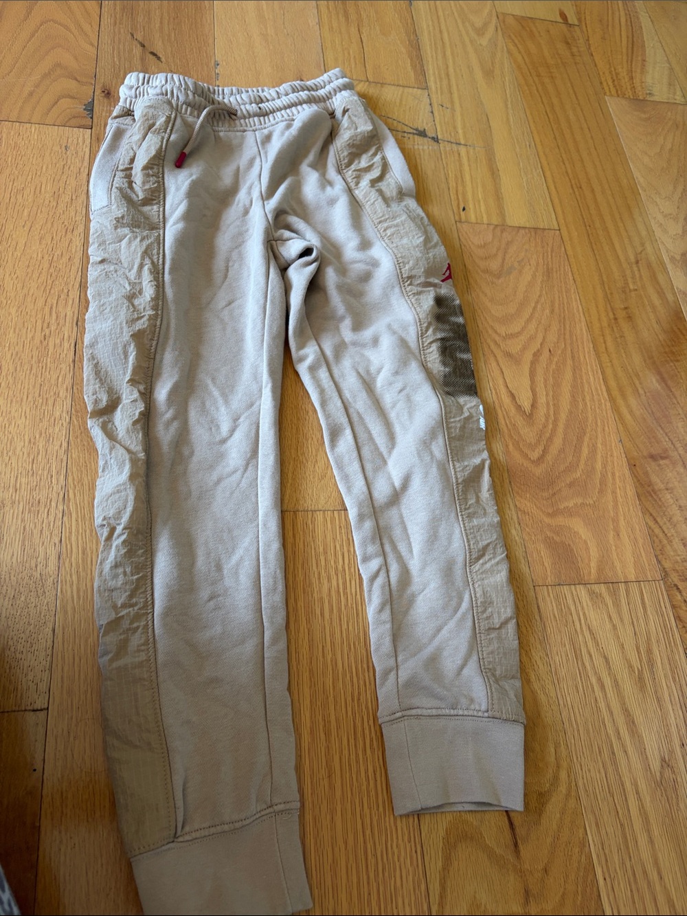 Jordan Kids Beige Sweatpants with Red Accent